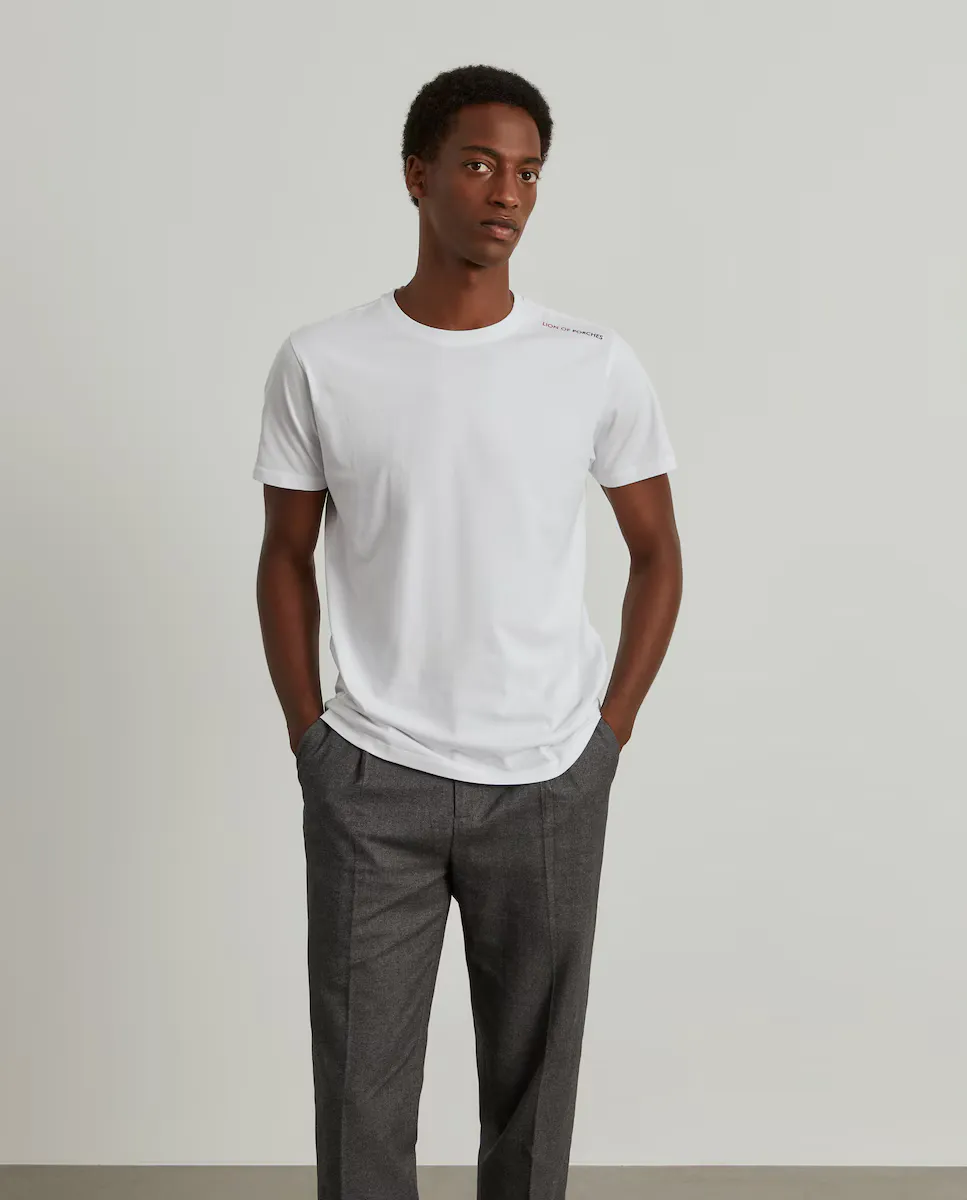 Мужская однотонная белая хлопковая футболка с короткими рукавами Lion of Porches, белый
Мужская однотонная белая хлопковая футболка с короткими рукавами Lion of Porches, белый