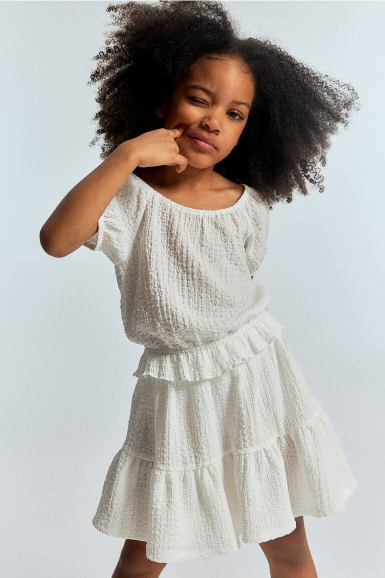 Юбка из жатого джерси H&M, белый
Юбка из жатого джерси H&M, белый