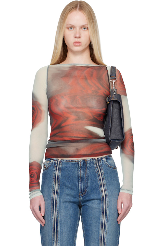 Jean Paul Gaultier Футболка Gray & 'The Blurry Roses'
Jean Paul Gaultier Футболка Gray & 'The Blurry Roses'