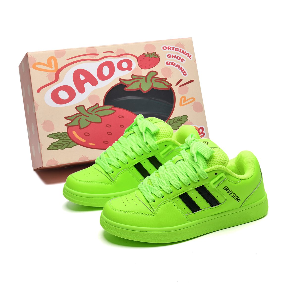 OAOQ Устойчивые к истиранию легкие противоскользящие низкие скейтбордные кроссовки с амортизацией и увеличенной высотой унисекс неоново-зеленые, цвет Neon Green 
OAOQ Устойчивые к истиранию легкие противоскользящие низкие скейтбордные кроссовки с амортизацией и увеличенной высотой унисекс неоново-зеленые, цвет Neon Green