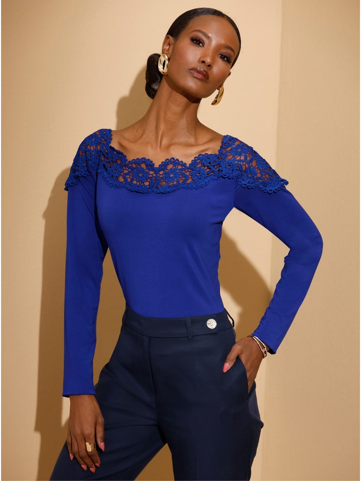 Кружевная рубашка королевского синего цвета creation L
Кружевная рубашка королевского синего цвета creation L