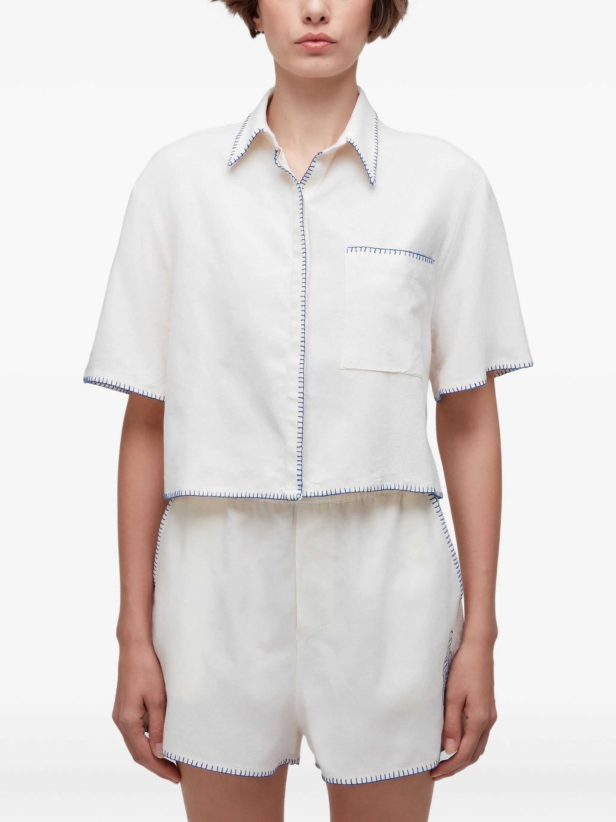 Рубашка с контрастной строчкой Osklen, белый
Рубашка с контрастной строчкой Osklen, белый