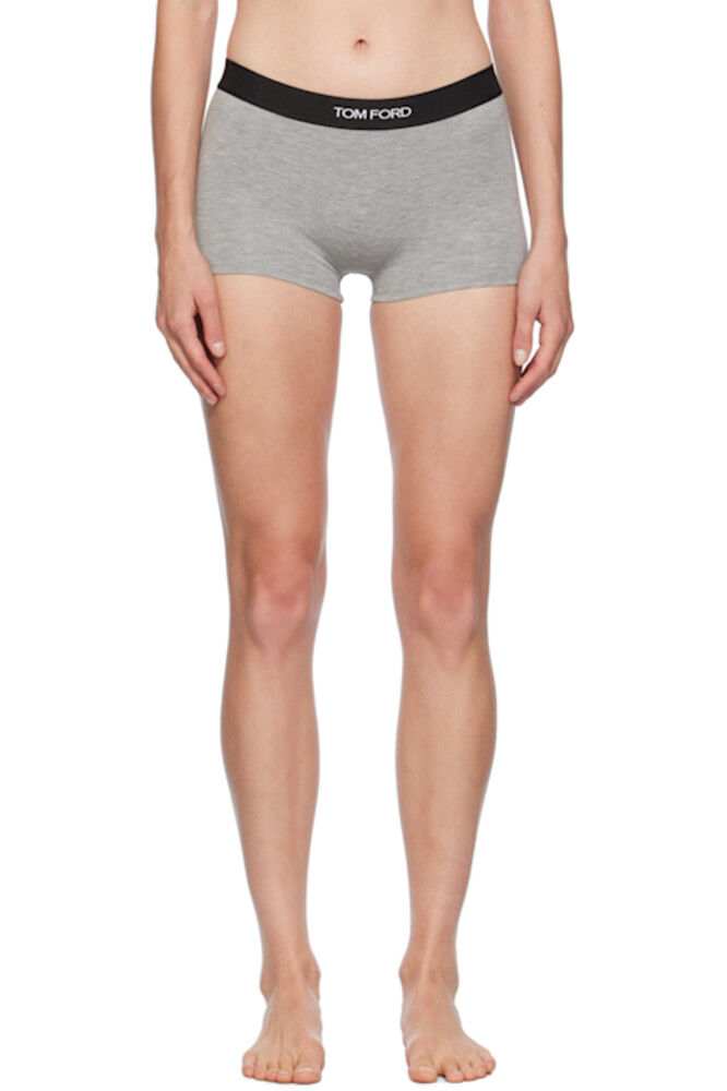 Серые фирменные шорты-боксеры для мальчиков TOM FORD
Серые фирменные шорты-боксеры для мальчиков TOM FORD