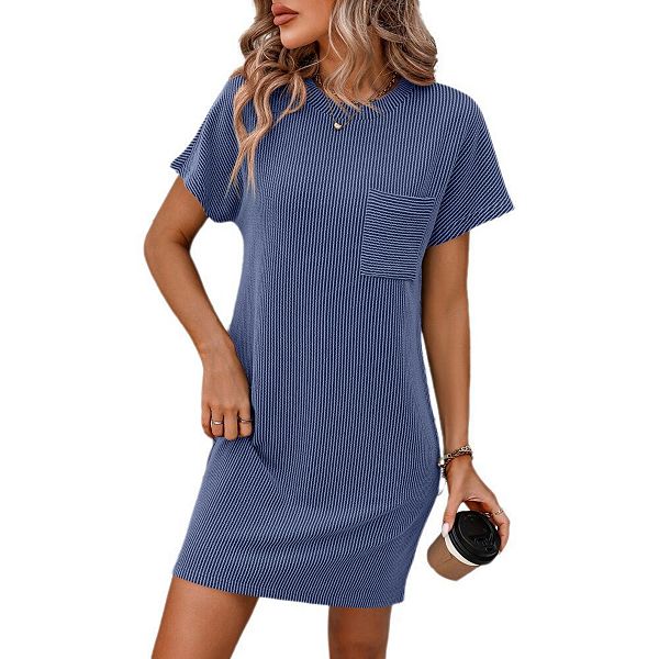 Женское летнее платье-футболка с коротким рукавом и карманами Yesfashion, Royal Blue
Женское летнее платье-футболка с коротким рукавом и карманами Yesfashion, Royal Blue