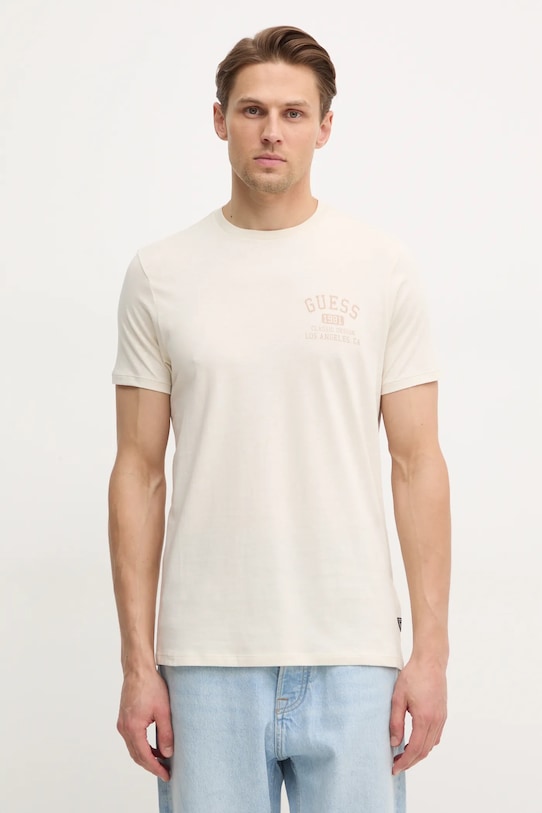 Хлопковая футболка Guess, бежевый
Хлопковая футболка Guess, бежевый