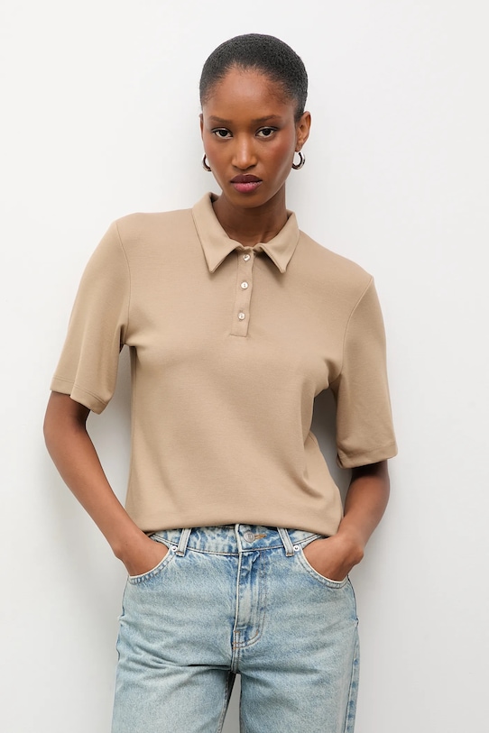Рубашка-поло Answear.Lab, бежевый
Рубашка-поло Answear.Lab, бежевый