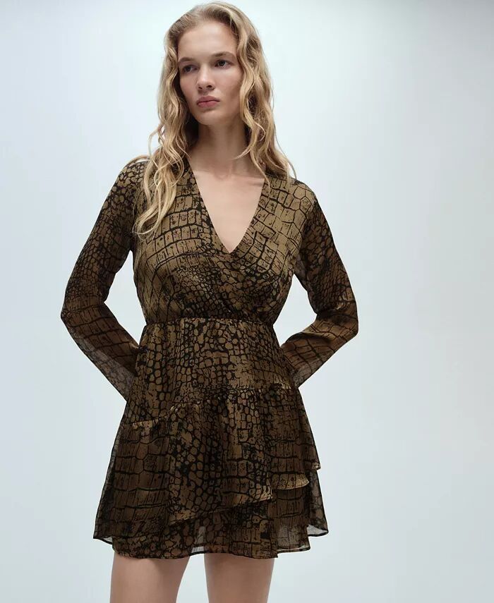 Женское платье с анималистичным принтом и оборками MANGO, коричневый
Женское платье с анималистичным принтом и оборками MANGO, коричневый