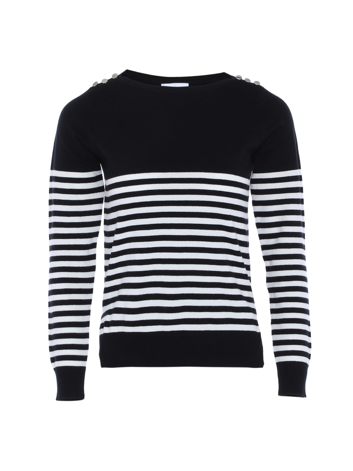 Женский свитер в черно-белую полоску usha BLUE LABEL
Женский свитер в черно-белую полоску usha BLUE LABEL