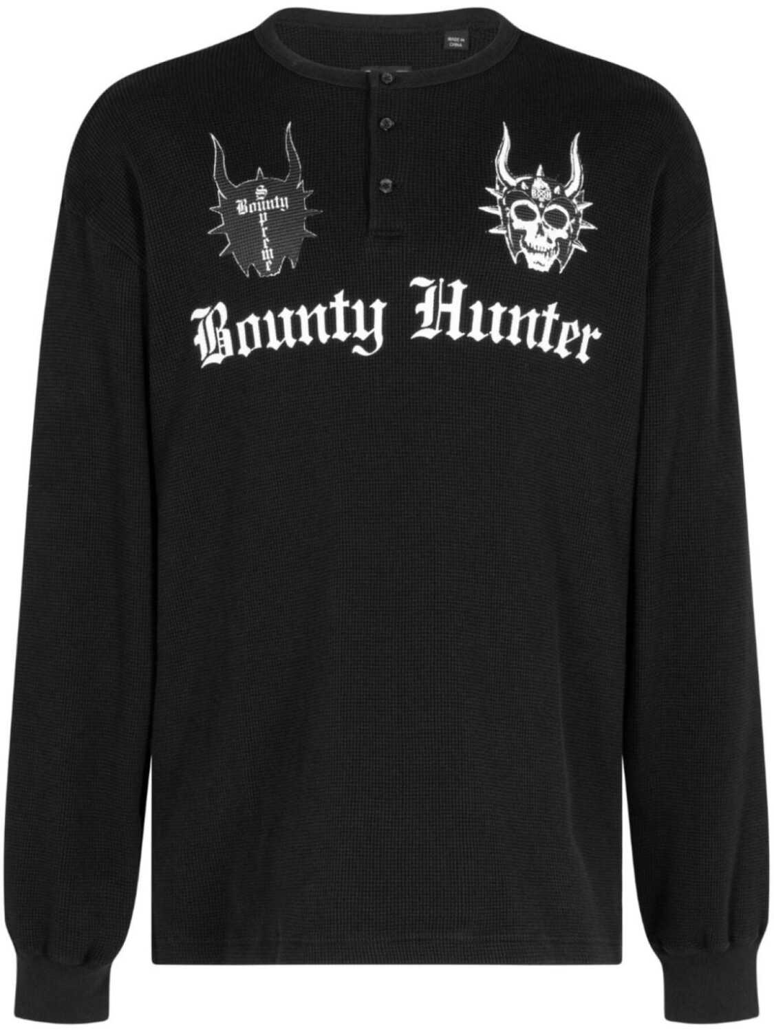 Supreme футболка Thermal Henley из коллаборации с Bounty Hunter, черный 
Supreme футболка Thermal Henley из коллаборации с Bounty Hunter, черный