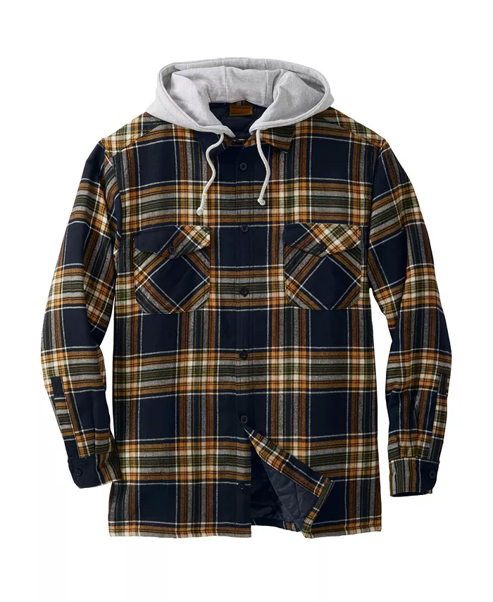 Высокая рубашка-куртка с капюшоном на молнии от KingSize Boulder Creek, мультиколор 
Высокая рубашка-куртка с капюшоном на молнии от KingSize Boulder Creek, мультиколор