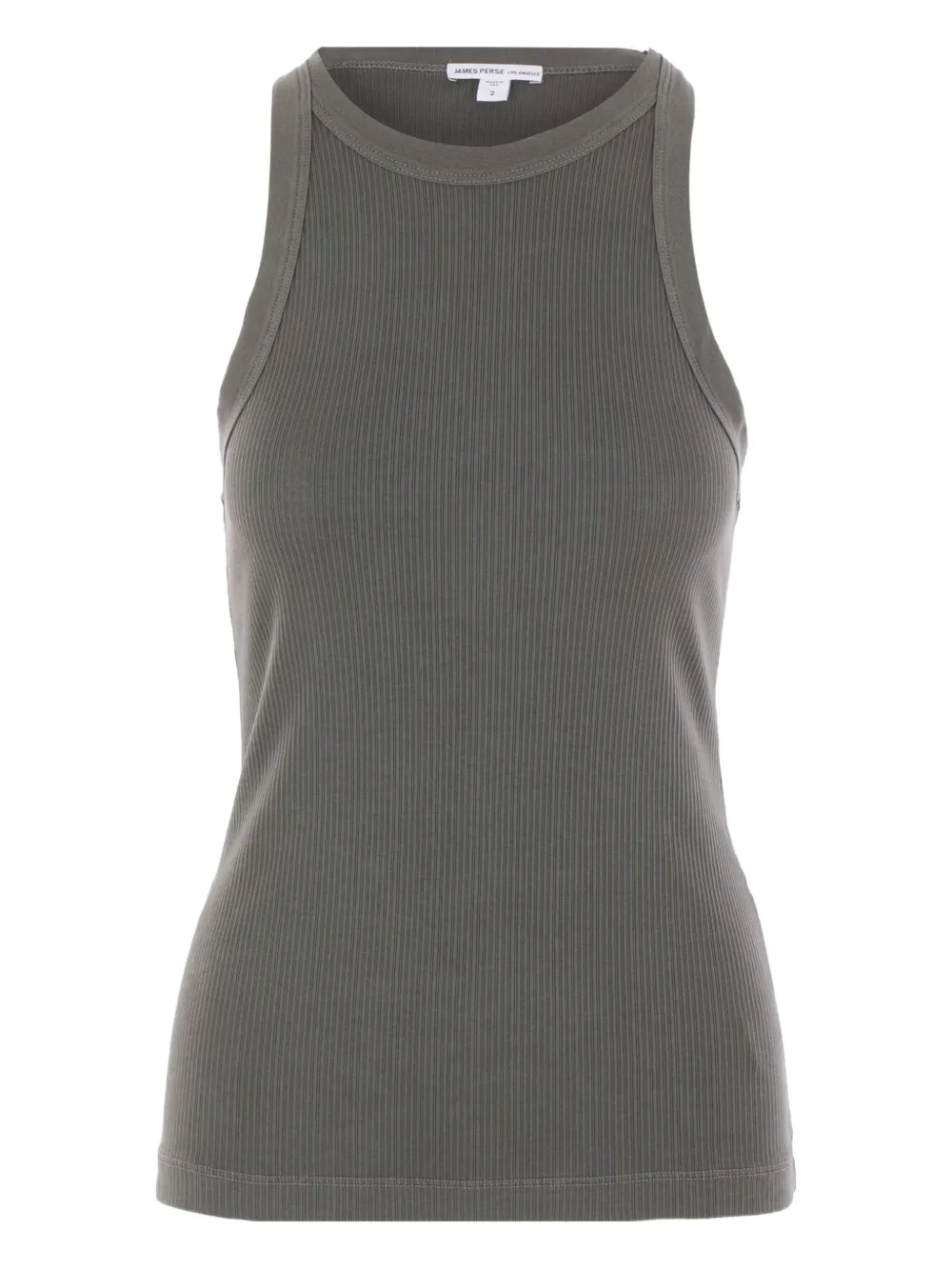Топ в рубчик с круглым вырезом James Perse, серый 
Топ в рубчик с круглым вырезом James Perse, серый