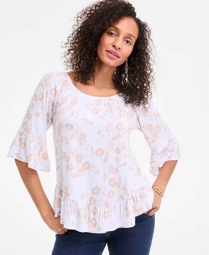 Женский топ с принтом, с возможностью ношения на плечах или без Style & Co, белый
Женский топ с принтом, с возможностью ношения на плечах или без Style & Co, белый