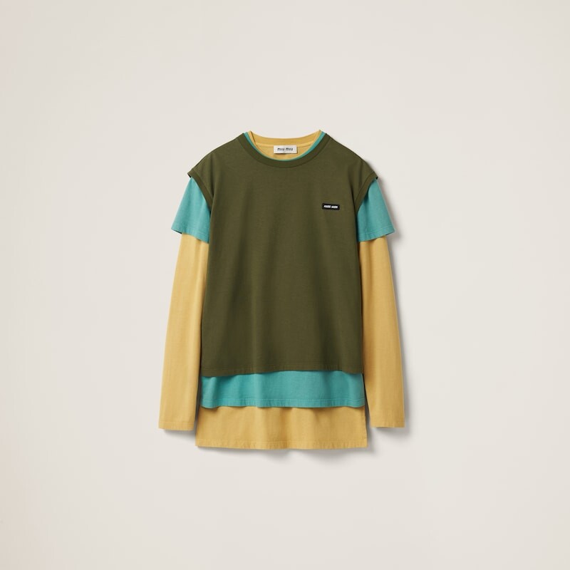 Комплект из 3 футболок из джерси. Miu Miu, зеленый
Комплект из 3 футболок из джерси. Miu Miu, зеленый