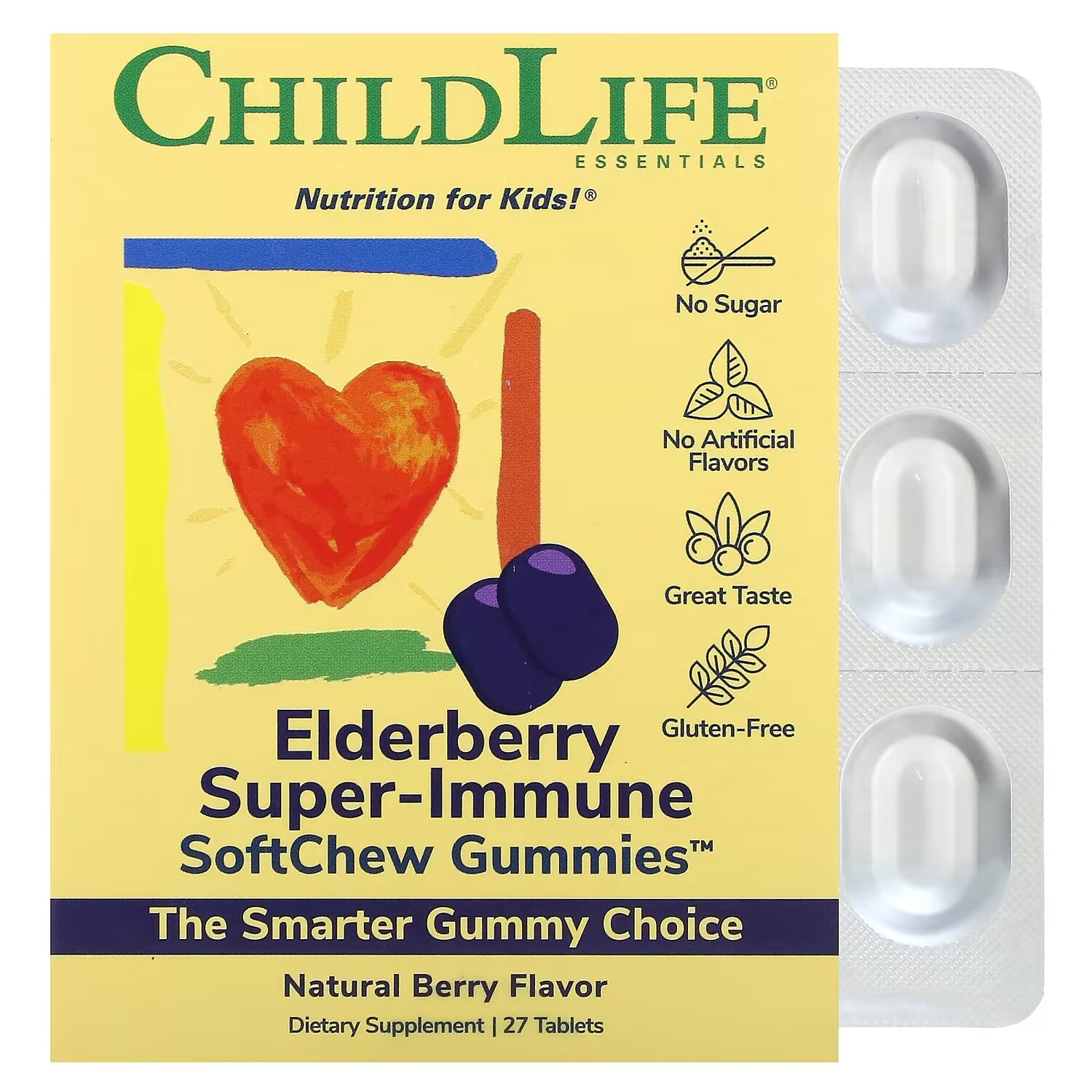 Kids Elderberry Super-Immune SoftChew Gummies Natural Berry 27 таблеток ChildLife Essentials
Kids Elderberry Super-Immune SoftChew Gummies Natural Berry 27 таблеток ChildLife Essentials