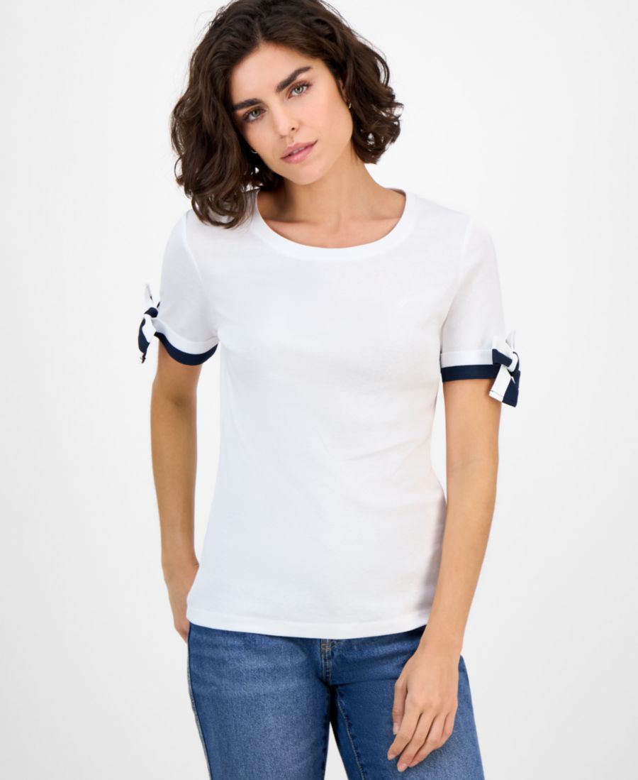 Женская хлопковая блузка с рукавами на завязках Nautica Jeans, Bright White
Женская хлопковая блузка с рукавами на завязках Nautica Jeans, Bright White
