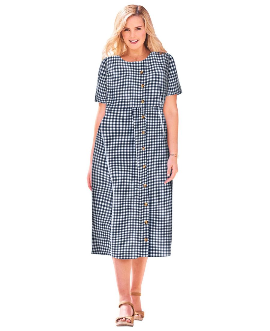 Женское платье с короткими рукавами из сирсакера Within Woman Within, Navy gingham
Женское платье с короткими рукавами из сирсакера Within Woman Within, Navy gingham