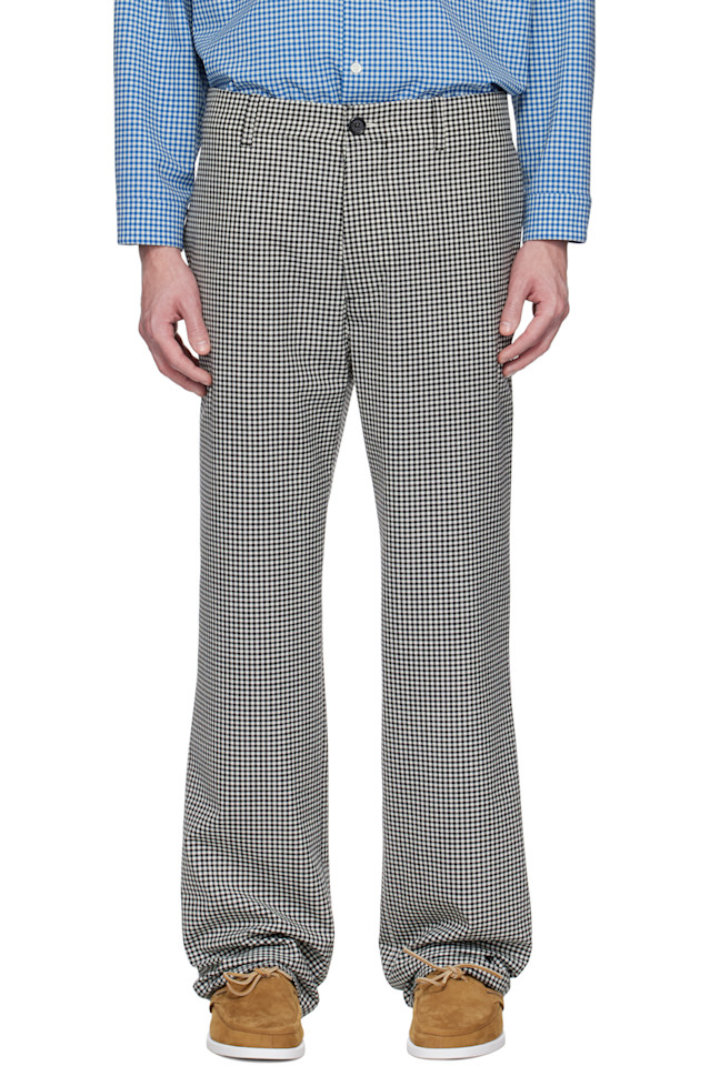 Брюки из шерстяной смеси в клетку Marni, черный 
Брюки из шерстяной смеси в клетку Marni, черный