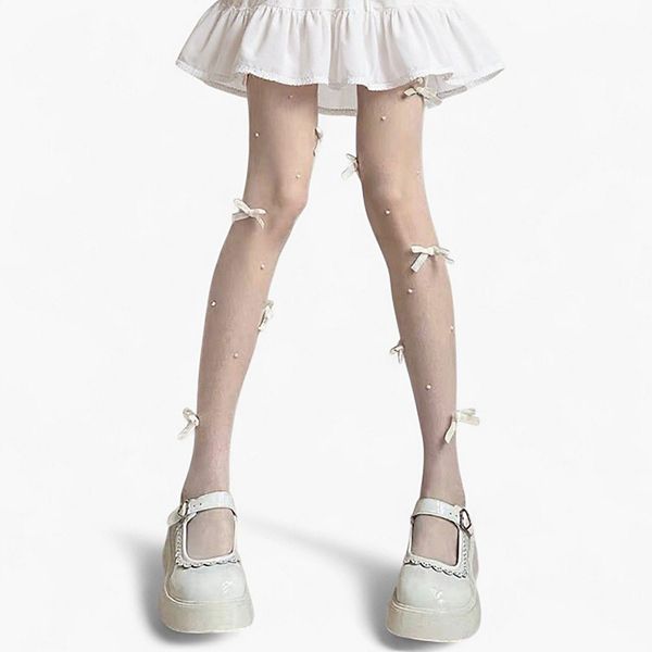 Женские ажурные колготки с бантиками и горошком Anna-Kaci, White
Женские ажурные колготки с бантиками и горошком Anna-Kaci, White