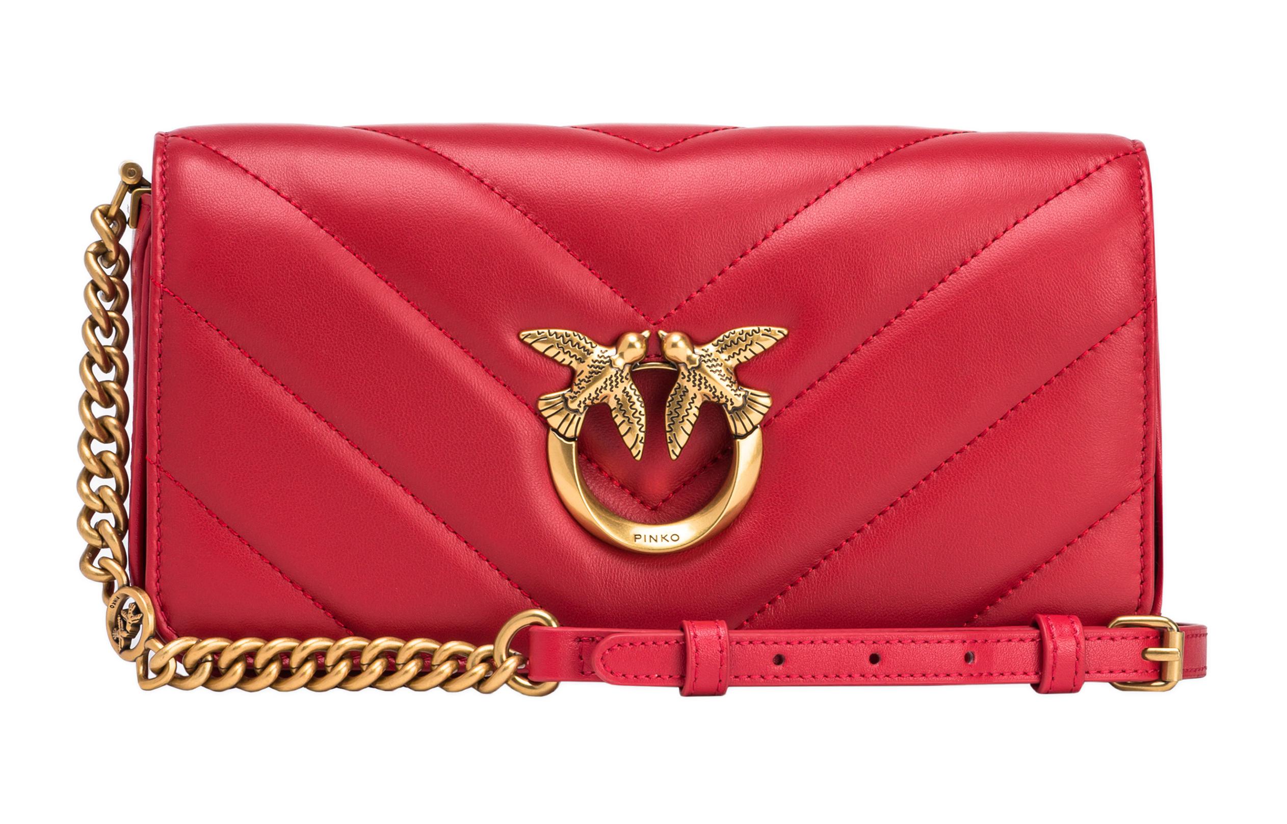 PINKO Кожаная сумка через плечо женская красная
PINKO Кожаная сумка через плечо женская красная