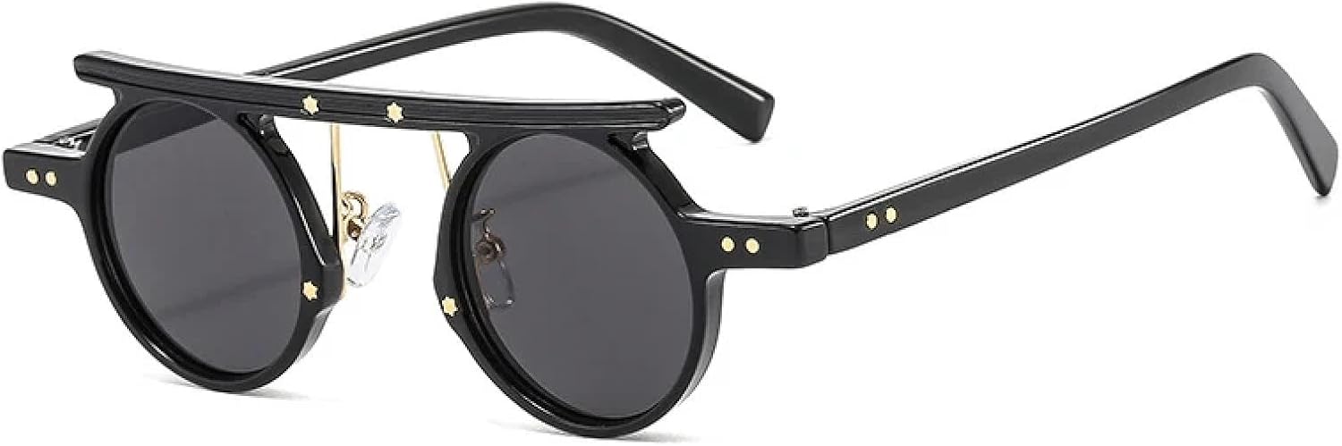 Модные маленькие круглые панк-солнцезащитные очки для женщин в стиле ретро с прозрачными градиентными линзами, защита от УФ-излучения UV400, двухцветные солнцезащитные очки для мужчин SZVVBKK, Black Grey
Модные маленькие круглые панк-солнцезащитные очки для женщин в стиле ретро с прозрачными градиентными линзами, защита от УФ-излучения UV400, двухцветные солнцезащитные очки для мужчин SZVVBKK, Black Grey