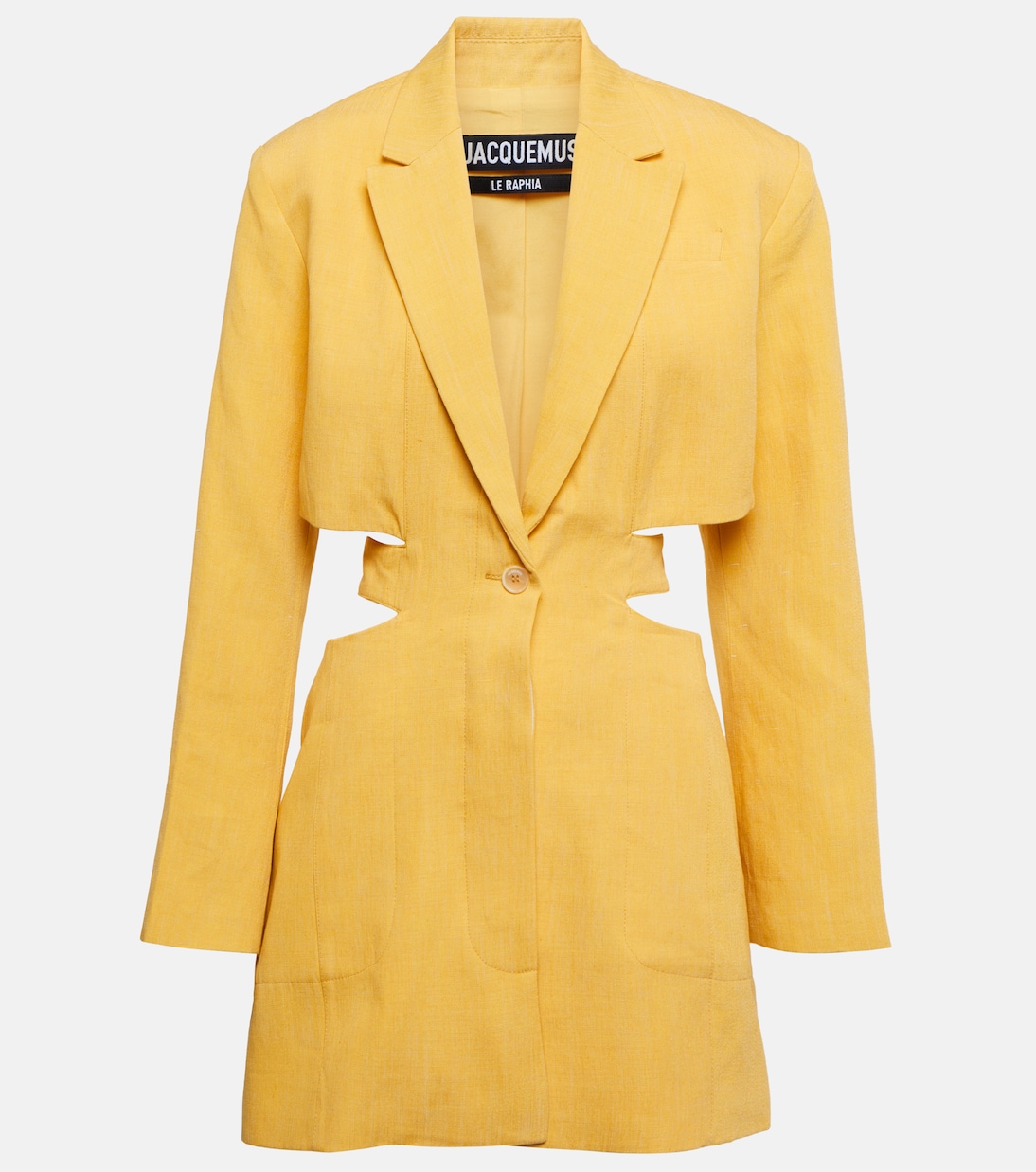 Мини-платье La Robe Bari из смесового льна Jacquemus, желтый 
Мини-платье La Robe Bari из смесового льна Jacquemus, желтый