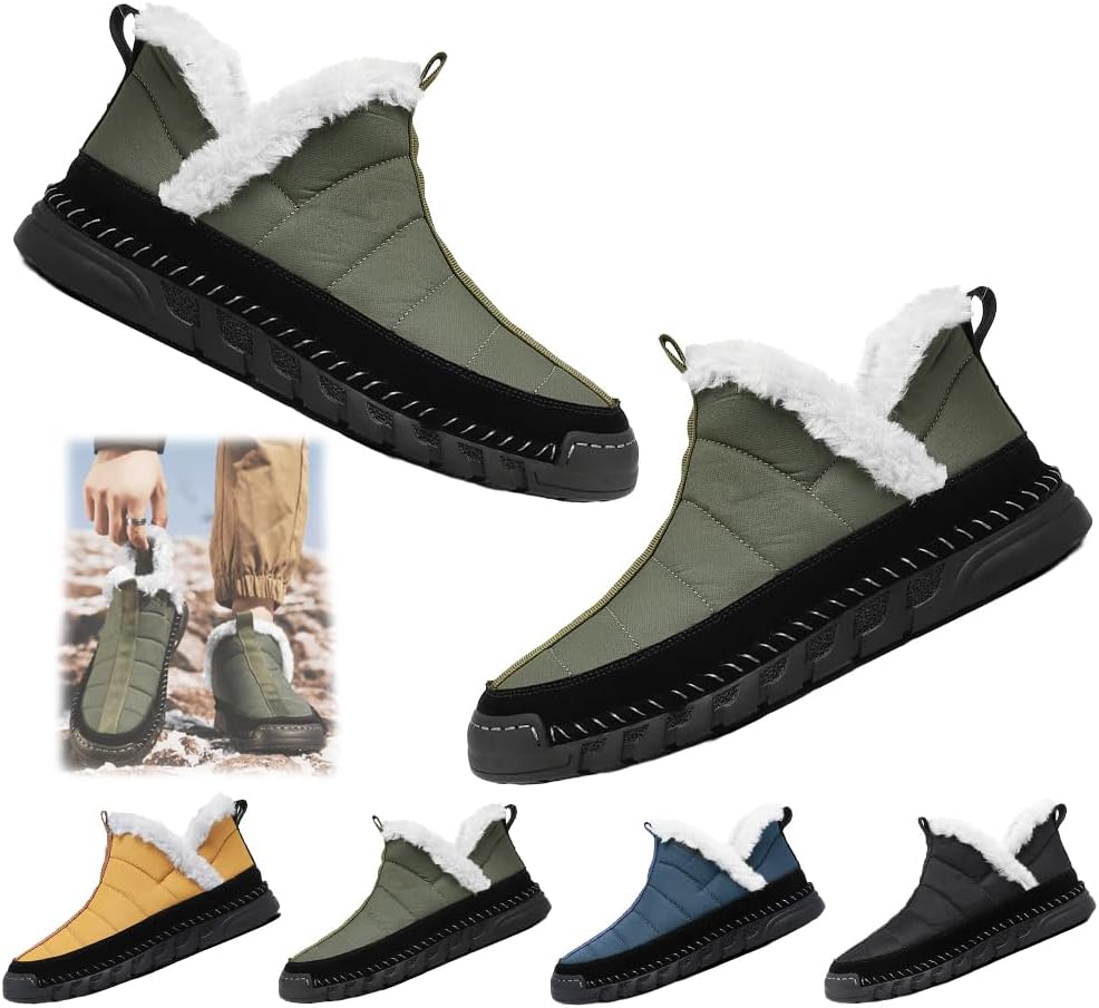 Мужские зимние ботинки с водонепроницаемой теплоизоляцией, с искусственным мехом, удобные для ходьбы, ботинки без шнурков, легкие термо-ботинки Generic, зеленый
Мужские зимние ботинки с водонепроницаемой теплоизоляцией, с искусственным мехом, удобные для ходьбы, ботинки без шнурков, легкие термо-ботинки Generic, зеленый