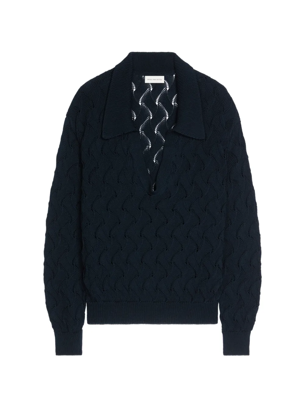 Свитер с воротником поло Dries Van Noten, синий
Свитер с воротником поло Dries Van Noten, синий