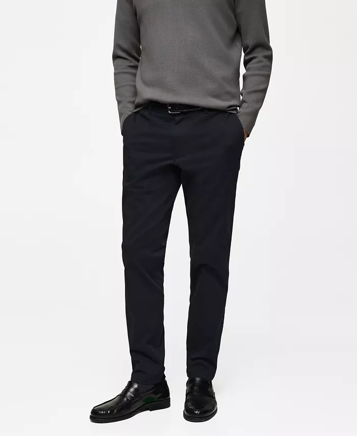 Мужские зауженные брюки чино из саржи MANGO, синий
Мужские зауженные брюки чино из саржи MANGO, синий