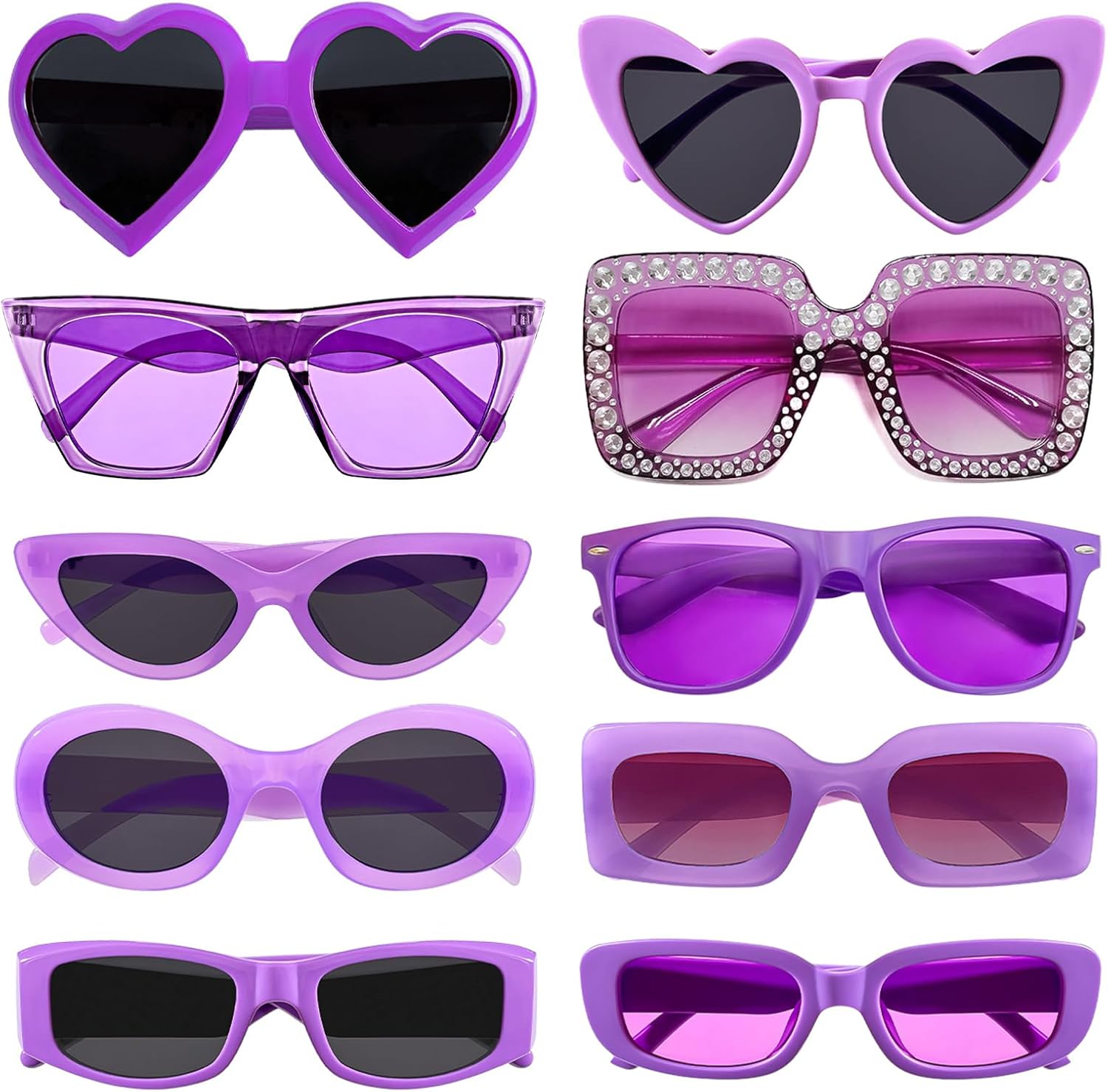 Набор из 10 солнцезащитных очков разных стилей в стиле ретро для женщин/мужчин, идеально подходящих для вечеринок, костюмированных вечеринок и в качестве аксессуаров Geopty, Purple
Набор из 10 солнцезащитных очков разных стилей в стиле ретро для женщин/мужчин, идеально подходящих для вечеринок, костюмированных вечеринок и в качестве аксессуаров Geopty, Purple