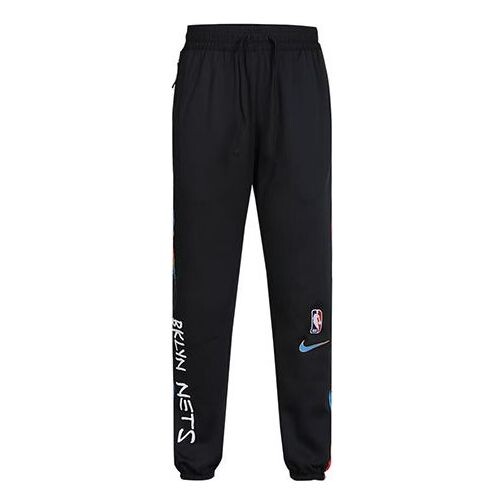 Брюки nba casual brooklyn basketball loose bundle feet sports long pants black Nike, черный 
Брюки nba casual brooklyn basketball loose bundle feet sports long pants black Nike, черный