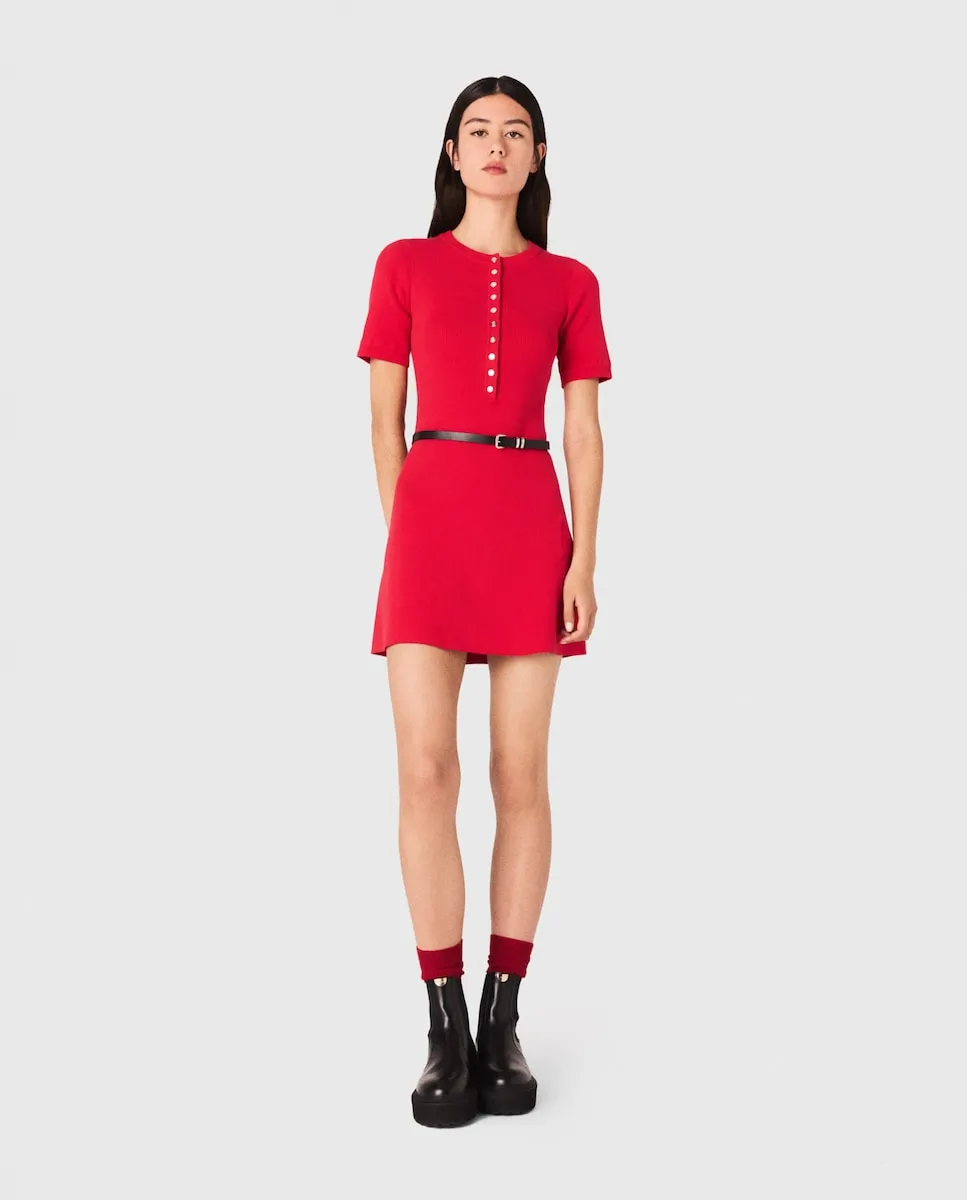 Короткое трикотажное платье в рубчик Maje, красный
Короткое трикотажное платье в рубчик Maje, красный