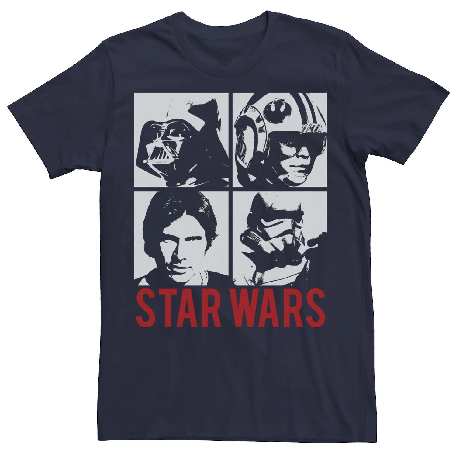 Мужская футболка Vader Luke Han Trooper с четырьмя квадратными рисунками Star Wars
Мужская футболка Vader Luke Han Trooper с четырьмя квадратными рисунками Star Wars