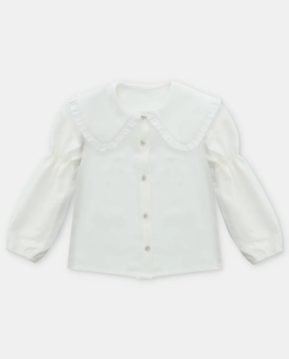 Детская хлопковая рубашка с длинными рукавами и воротником-беберола цвета слоновой кости Martín Aranda
Детская хлопковая рубашка с длинными рукавами и воротником-беберола цвета слоновой кости Martín Aranda