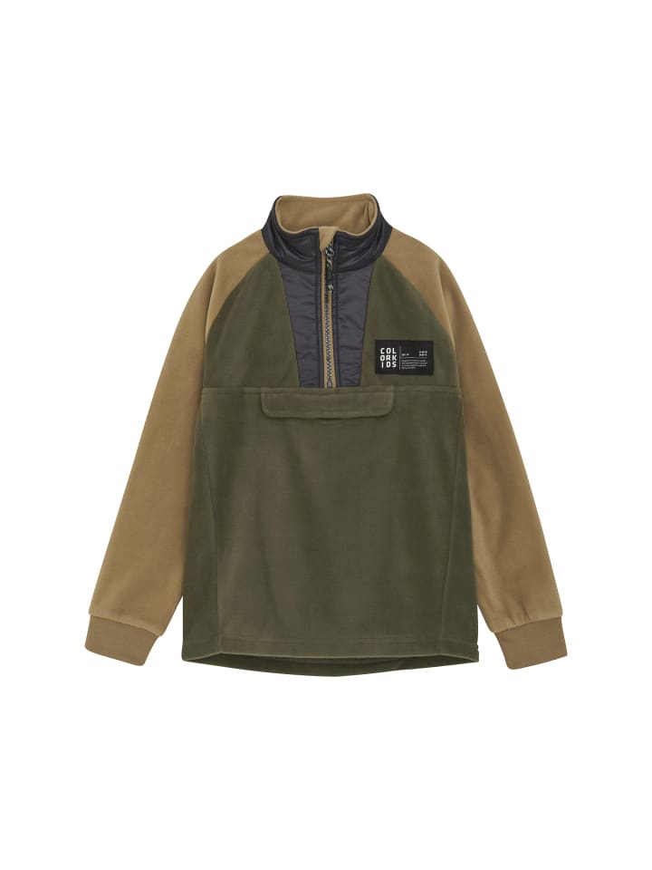 Кардиган Color Kids Strickjacke COFleece Jacket - Anorak 741811 stylische Fleece Oberteil, зеленый 
Кардиган Color Kids Strickjacke COFleece Jacket - Anorak 741811 stylische Fleece Oberteil, зеленый