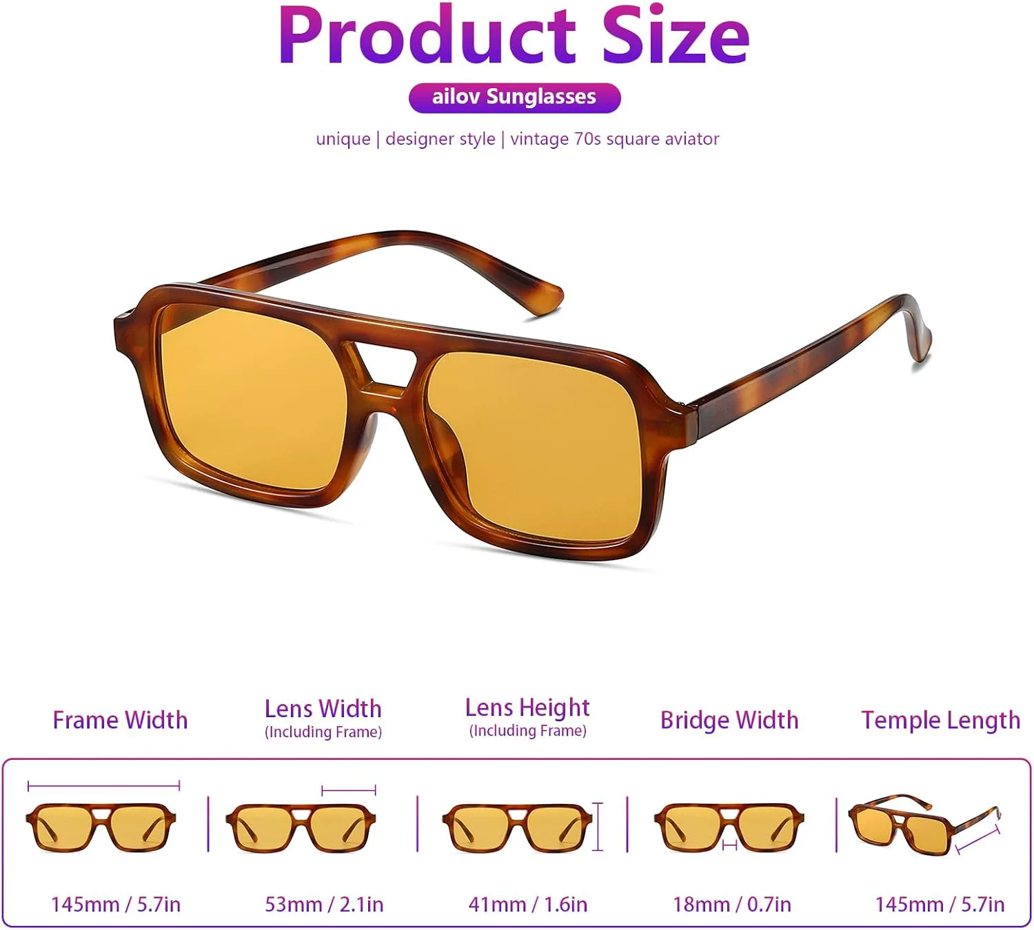 Ретро-солнцезащитные очки 70-х годов для мужчин и женщин, винтажные прямоугольные очки, классические авиаторы с двойной перемычкой A8282 ailov, Yellow+blue
Ретро-солнцезащитные очки 70-х годов для мужчин и женщин, винтажные прямоугольные очки, классические авиаторы с двойной перемычкой A8282 ailov, Yellow+blue