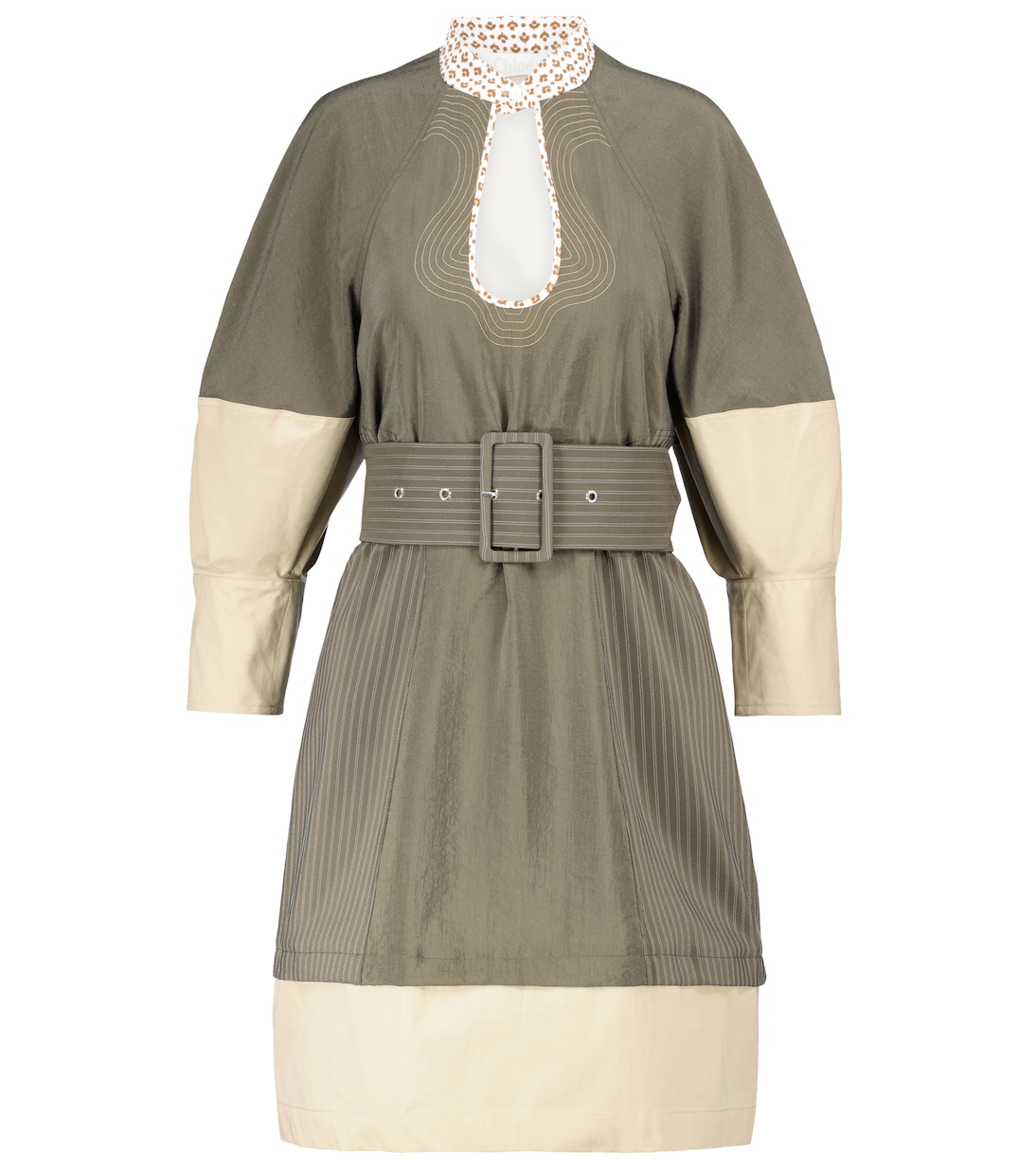 Мини-платье из смесового шелкового поплина с поясом Chloé, Grape Leaf
Мини-платье из смесового шелкового поплина с поясом Chloé, Grape Leaf