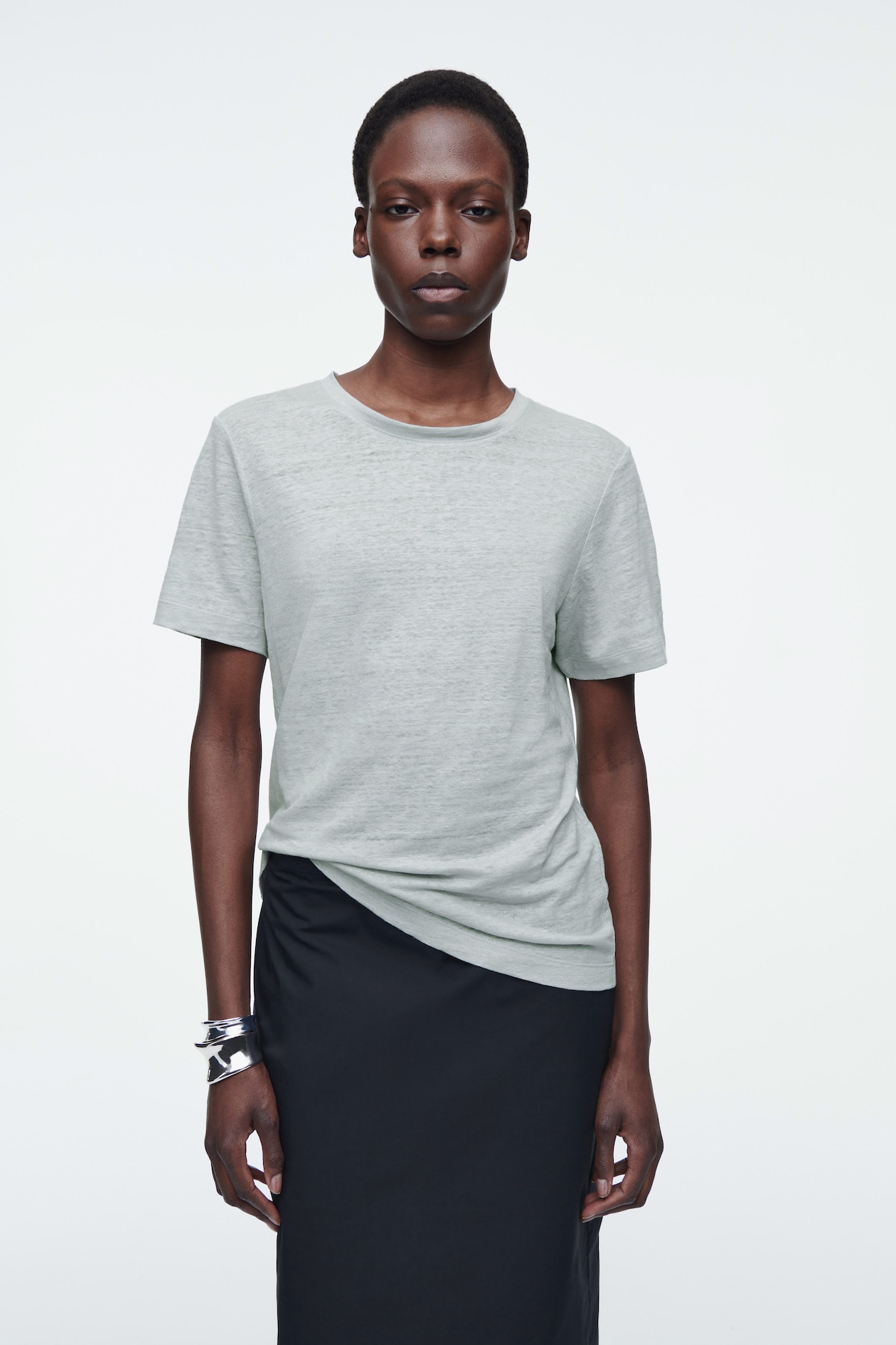 Льняная футболка с круглым вырезом COS, пыльный синий
Льняная футболка с круглым вырезом COS, пыльный синий