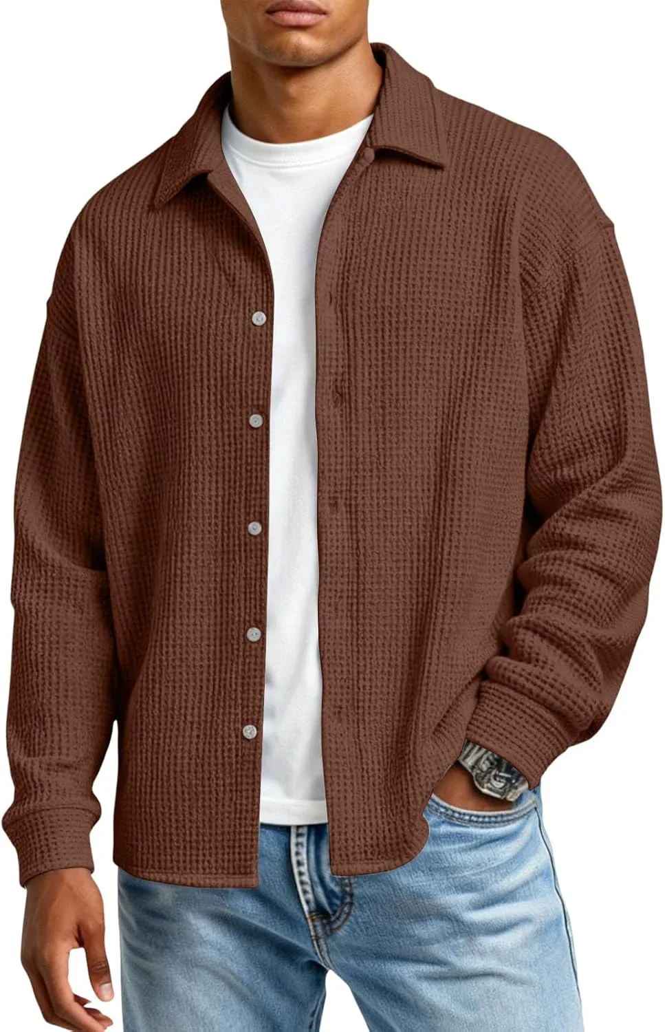 Мужская толстовка на пуговицах с длинным рукавом Henry Waffle RALUEMID
Мужская толстовка на пуговицах с длинным рукавом Henry Waffle RALUEMID