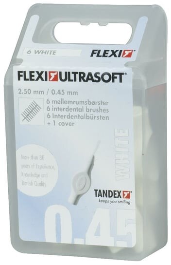 Очистители межзубных промежутков 0,40 х 2,50 мм Ultrafine White, 6 шт. Tandex, Flexi 
Очистители межзубных промежутков 0,40 х 2,50 мм Ultrafine White, 6 шт. Tandex, Flexi