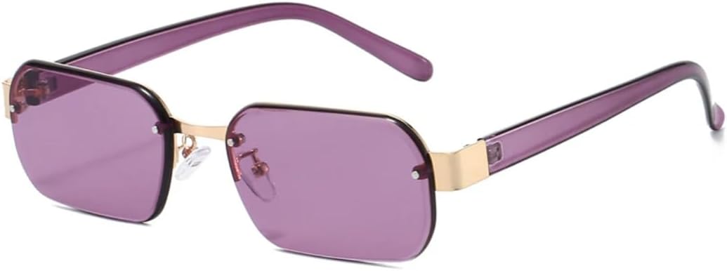 Модные солнцезащитные очки без оправы для женщин в стиле ретро с заклепками и прозрачными линзами цвета океана; мужские солнцезащитные очки с защитой от УФ-излучения UV400 VVTWSSW, Purple
Модные солнцезащитные очки без оправы для женщин в стиле ретро с заклепками и прозрачными линзами цвета океана; мужские солнцезащитные очки с защитой от УФ-излучения UV400 VVTWSSW, Purple