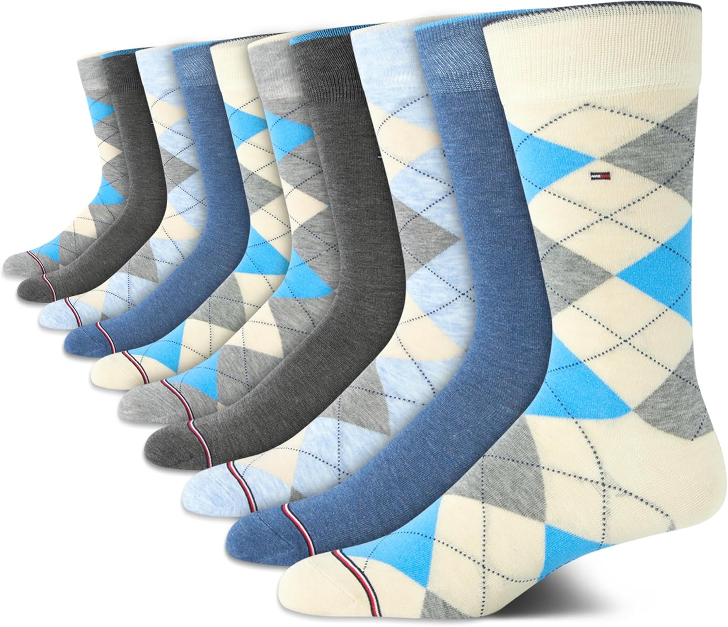 Мужские носки Tommy Hilfiger под повседневную одежду - 10 пар комфортных эластичных дышащих повседневных рабочих носков для мужчин (размеры: 7-12), Blue/Grey
Мужские носки Tommy Hilfiger под повседневную одежду - 10 пар комфортных эластичных дышащих повседневных рабочих носков для мужчин (размеры: 7-12), Blue/Grey