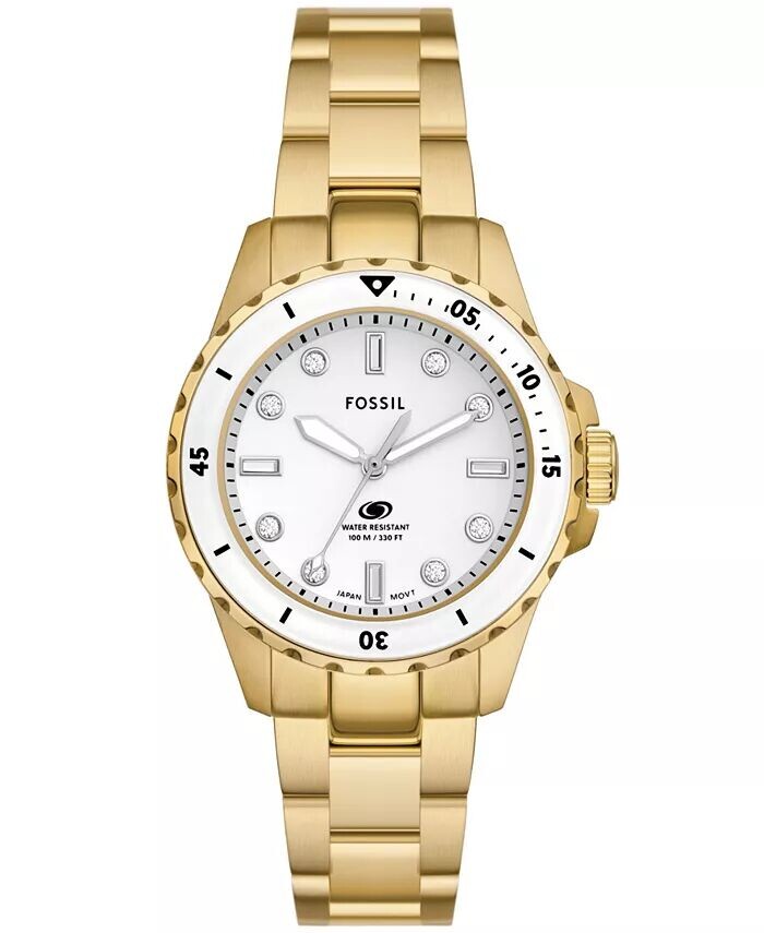 Женские часы Blue Dive с тремя стрелками из нержавеющей стали золотистого цвета, 36 мм Fossil, золото
Женские часы Blue Dive с тремя стрелками из нержавеющей стали золотистого цвета, 36 мм Fossil, золото