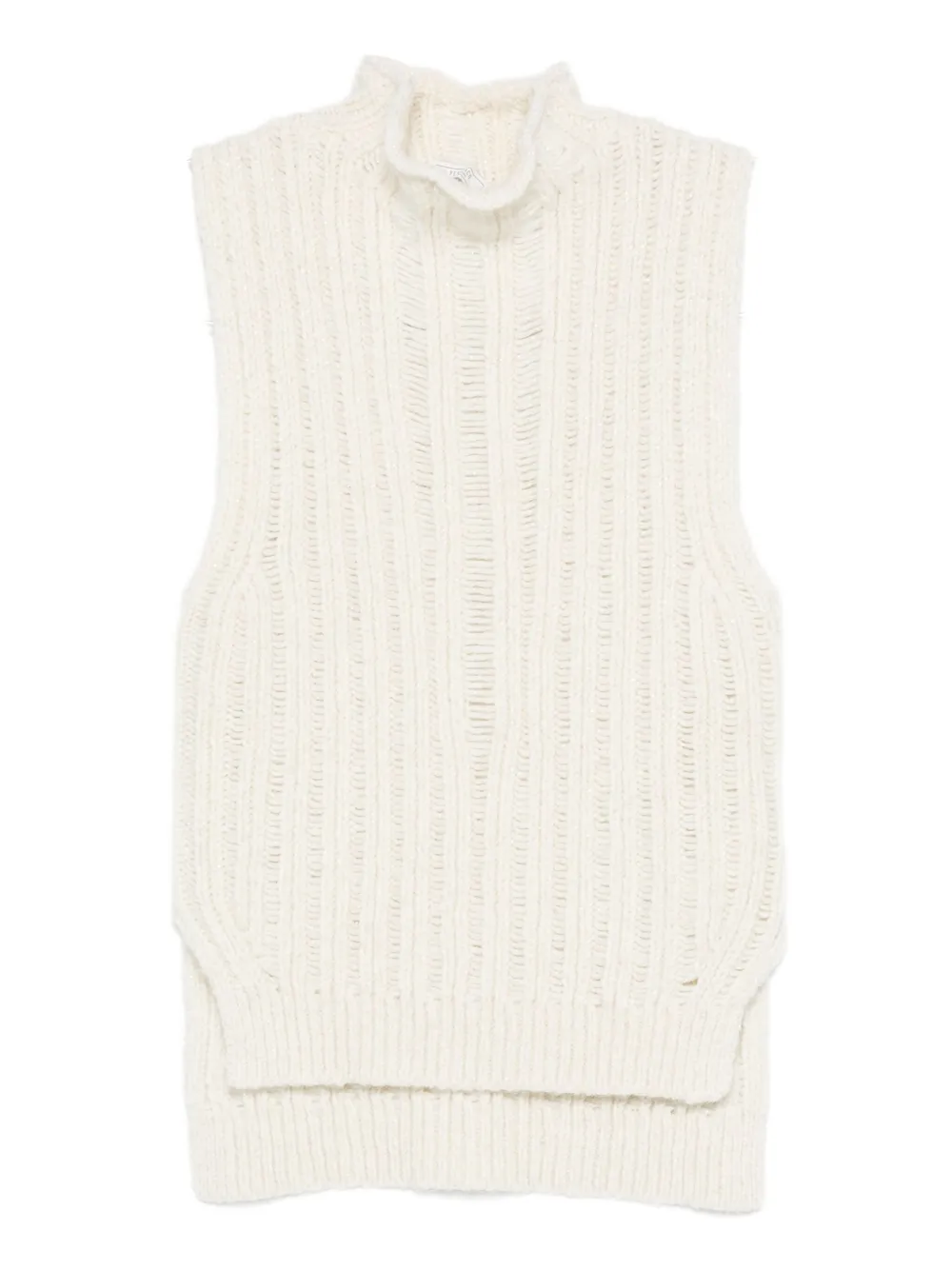 Ребристый топ без рукавов с высоким воротом Peserico, белый
Ребристый топ без рукавов с высоким воротом Peserico, белый