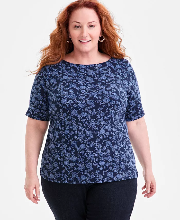 Трикотажный топ с принтом и рукавами до локтя больших размеров Style & Co, синий
Трикотажный топ с принтом и рукавами до локтя больших размеров Style & Co, синий