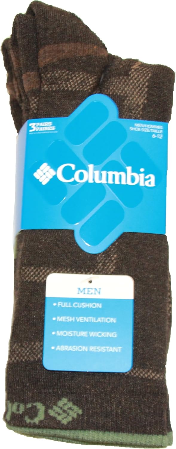 Columbia Light Weight Half-Cushion Crew 3 Pair, M10-13, Brown
Columbia Light Weight Half-Cushion Crew 3 Pair, M10-13, Brown