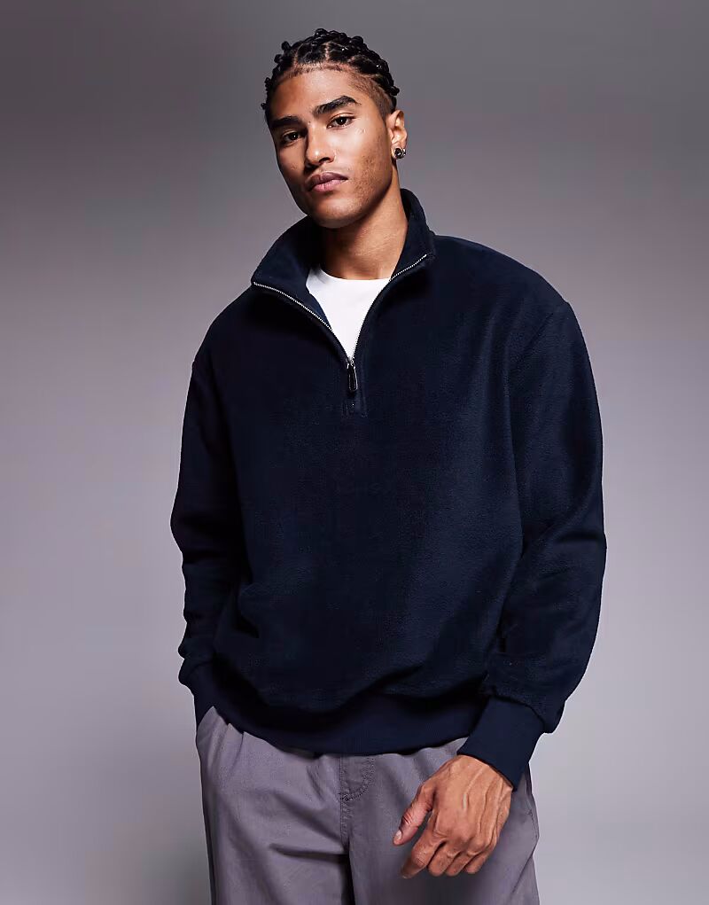 Флисовая толстовка свободного кроя с воротником-стойкой и застежкой на четвертную молнию темно-синего цвета Asos Design, Синий, Флисовая толстовка свободного кроя с воротником-стойкой и застежкой на четвертную молнию темно-синего цвета Asos Design
Флисовая толстовка свободного кроя с воротником-стойкой и застежкой на четвертную молнию темно-синего цвета Asos Design, Синий, Флисовая толстовка свободного кроя с воротником-стойкой и застежкой на четвертную молнию темно-синего цвета Asos Design