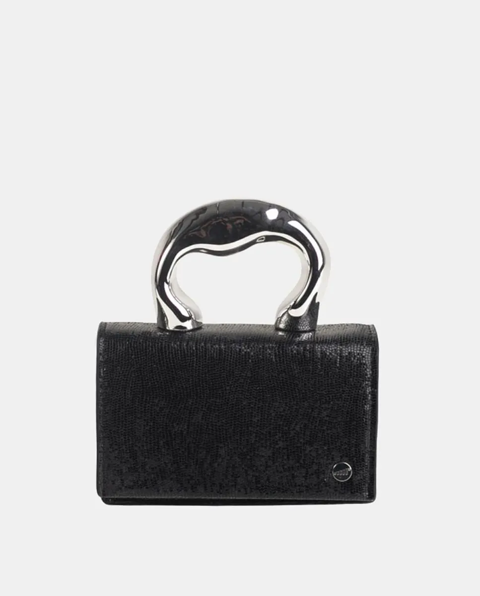 Сумка через плечо с клапаном и тиснением под рептилию Volum, черный
Сумка через плечо с клапаном и тиснением под рептилию Volum, черный