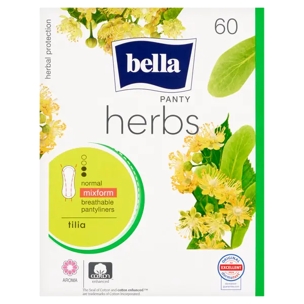 Гигиенические прокладки, 60 шт./1 упаковка. Bella Herbs panty tilia normal
Гигиенические прокладки, 60 шт./1 упаковка. Bella Herbs panty tilia normal