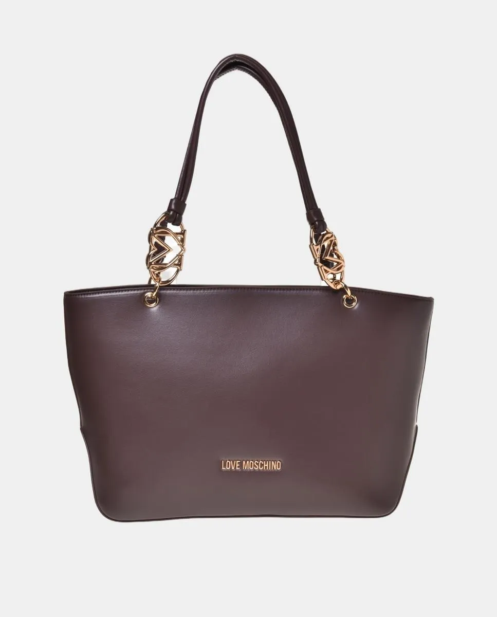 Коричневая сумка через плечо с застежкой-молнией и пряжками с логотипом Love Moschino
Коричневая сумка через плечо с застежкой-молнией и пряжками с логотипом Love Moschino