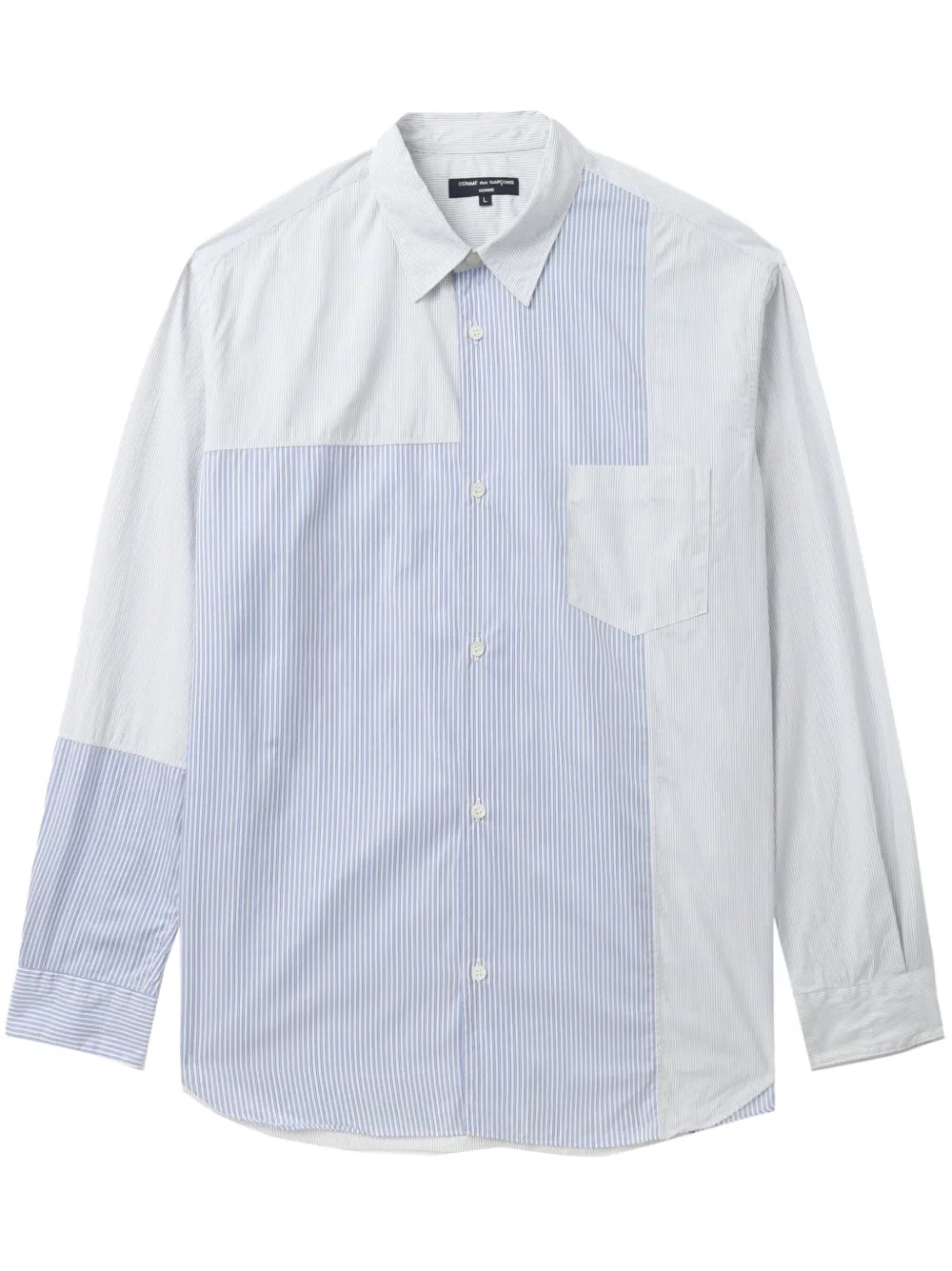 Полосатая рубашка в стиле колор-блок Comme des Garçons Homme, синий
Полосатая рубашка в стиле колор-блок Comme des Garçons Homme, синий